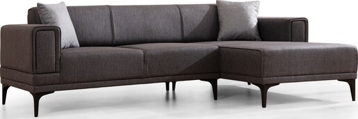 Kutna garnitura na razvlačenje Horizon desni - tamno sivi