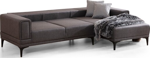 Kutna garnitura na razvlačenje Horizon desni - tamno sivi