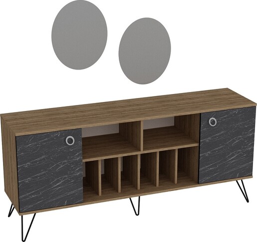 Komoda LORENZ AYNA, boja oraha, crna boja