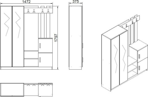 Ormar za predvorje ADELA, DD8 - W