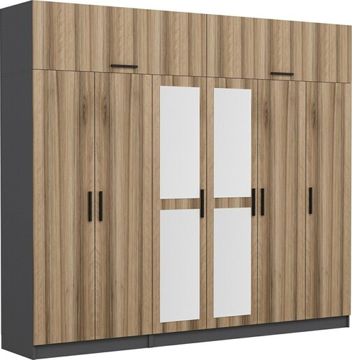 Ormar za odjeću KALE - 5213, boja oraha, antracit