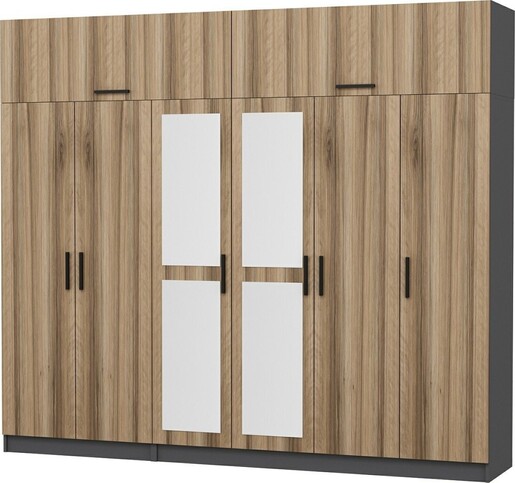 Ormar za odjeću KALE - 5213, boja oraha, antracit