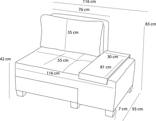 Kauč na razvlačenje s 1 sjedalom MILANI