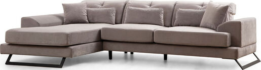 Kutna garnitura, Svijetlo siva, Frido Left (Chl+3R) - Light Grey