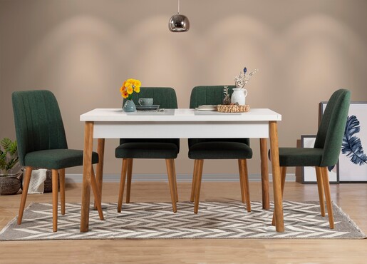 Set stolova i stolica (5 komada), Atlantski bor Bijela boja zelena, Costa 1070 - 1 AB