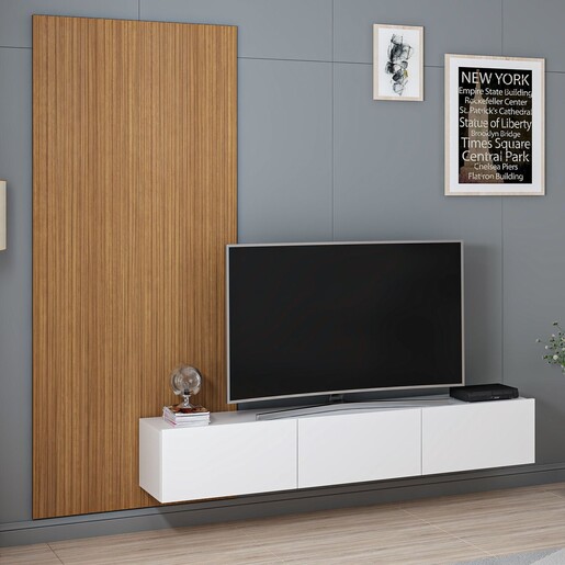 TV jedinica RIGEL - 8469, bijela boja, boja hrasta