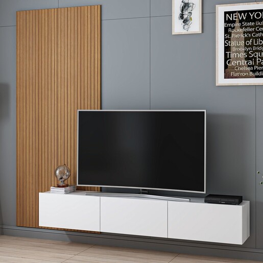 TV jedinica RIGEL - 8469, bijela boja, boja hrasta