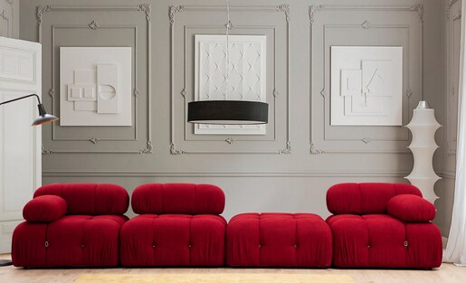 Tabure, Crvena, Bubble Pouffe - Red