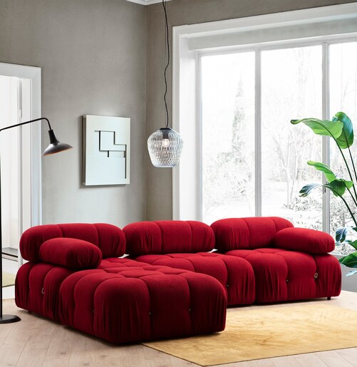 Tabure, Crvena, Bubble Pouffe - Red