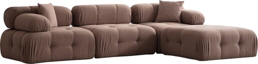Kutna garnitura Doblo 3 Seater with Pouffe ( L1-O1-1R-Pouffe) - Cappuccino