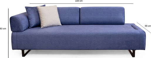 Trosjed na razvlačenje INFINITY plavi, Infinity with Side Table - Blue