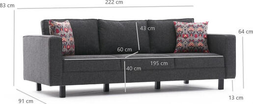 Trosjed, Antracit, Kale Linen - Anthracite