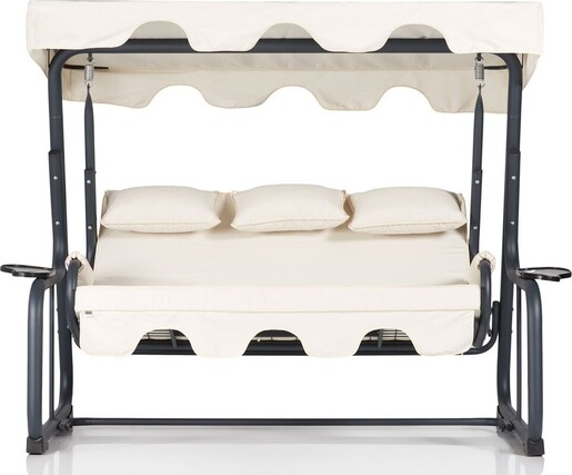 Vrtni trosjed za ljuljanje, višebojno boja, Vitis 3 Kişilik Salıncak  Krem