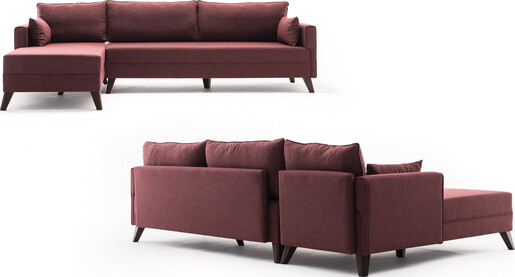 Kutna garnitura, Bordo crvena, Bella Corner Sofa Left 1 - Claret Red