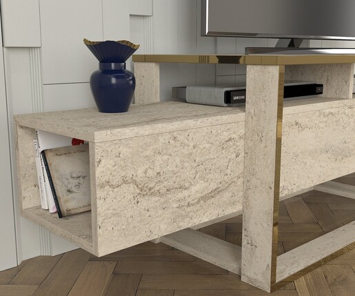 TV stalak BIANCO, boja Travertine