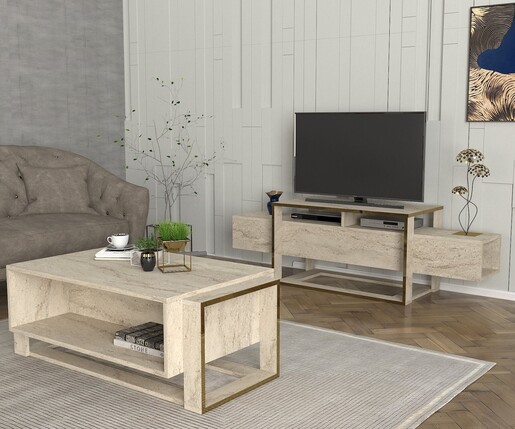 TV stalak BIANCO, boja Travertine