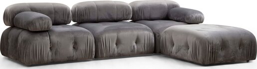 Kutna garnitura, Sivo, Bubble Corner ( L1-O1-1R -Puf) - Grey