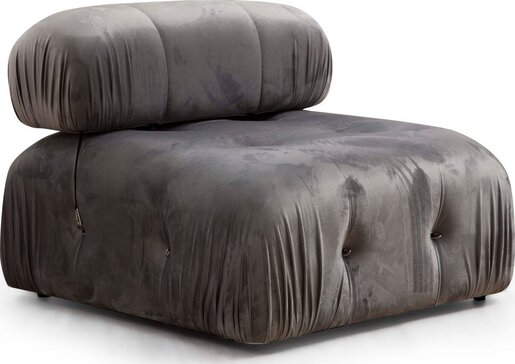 Kutna garnitura, Sivo, Bubble Corner ( L1-O1-1R -Puf) - Grey