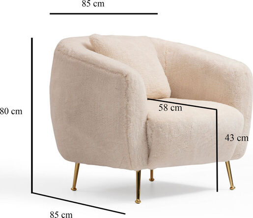 Fotelja wing ISTRIDYE, Istiridye - Beige