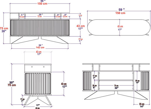 Stol za posuđe, Stor - Oak, White