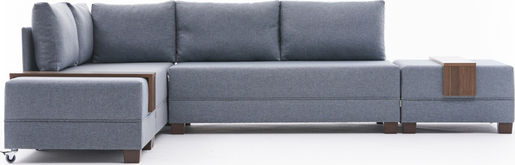 Kutna garnitura na razvlačenje, Plava, Fly Left - Blue