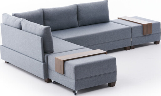 Kutna garnitura na razvlačenje, Plava, Fly Left - Blue