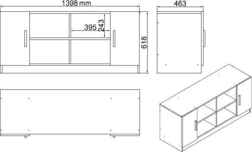 Set uredskog namještaja, hrast Crno, VO10 - OB