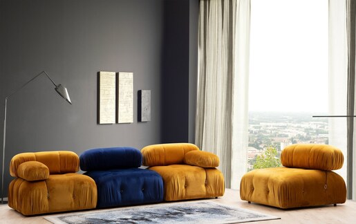 Sofa, Plava, Bubble O1 - Velvet Blue