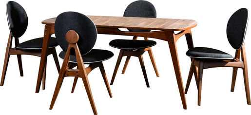 Set stola i stolica (5 komada), Touch Wooden - Anthracite