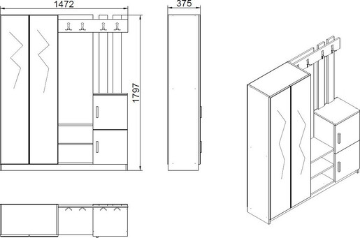 Ormar za predvorje ZARA, DD8 - AA