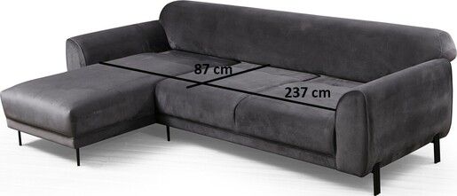 Kutna garnitura na razvlačenje, Antracit, Image Corner Left ( Chl-3R ) - Anthracite