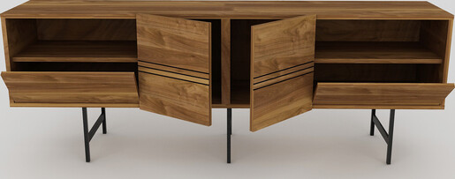 Stalak za televizor, Derin - Walnut, Black