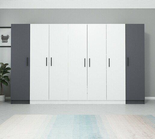 Ormar za odjeću KALE - 3081, antracit, bijela boja