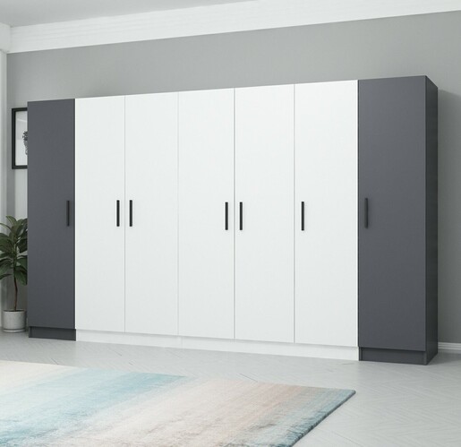 Ormar za odjeću KALE - 3081, antracit, bijela boja