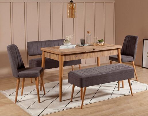 Set stola i stolica (5 komada), Vina 0701 - 4 - Anthracite, Atlantic