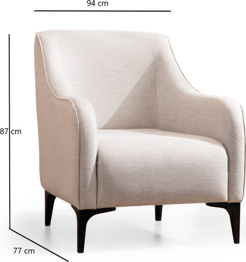 Fotelja, Bijela, Belissimo - Off White