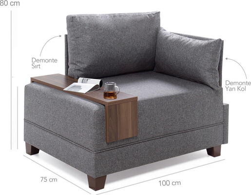 Sofa, Antracit, Fly Right - Anthracite