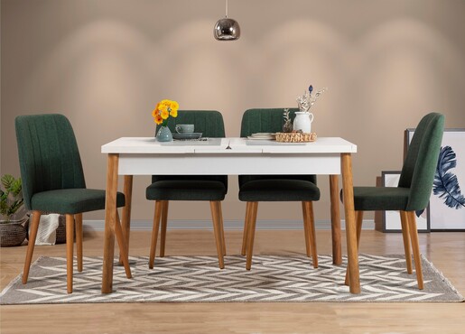 Set stolova i stolica (5 komada), Atlantski bor Bijela boja zelena, Santiago 1070 - 1 AB