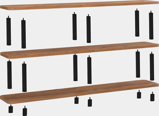 Polica za knjige, Crno Atlantski bor, Zen - Black