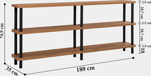 Polica za knjige, Crno Atlantski bor, Zen - Black