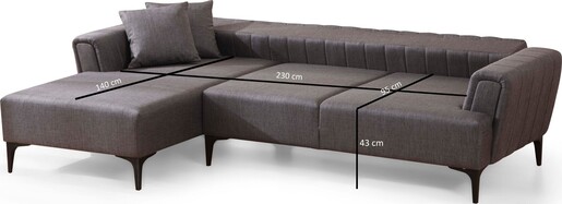 Kutna garnitura na razvlačenje Hamlet lijevi - tamno sivi