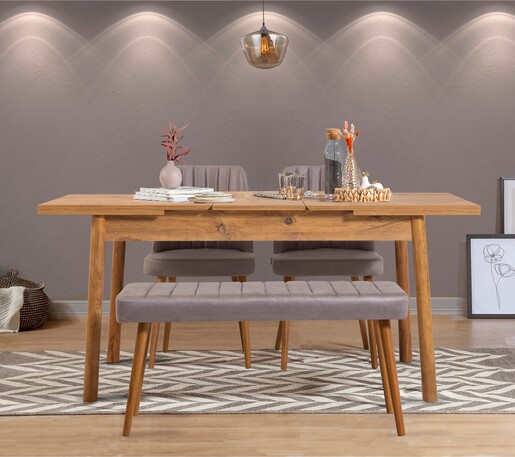 Komplet za blagovaonicu, stol, 2 stolice i klupa SANTIAGO , Santiago 0701 - 3 A