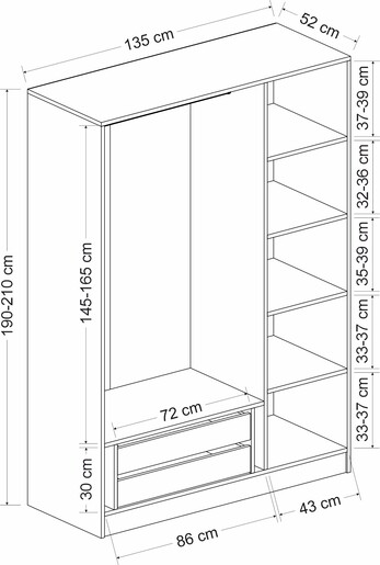 Garderoba, Kale Oak - 2267