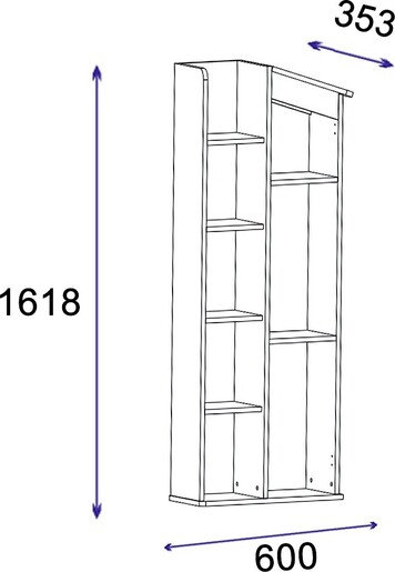 Polica za knjige SAMANTHA