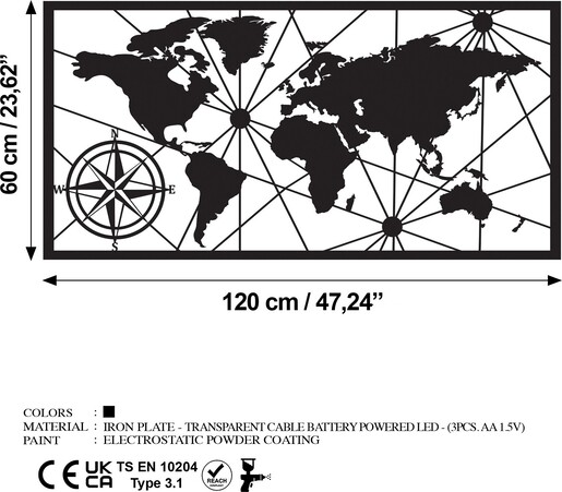 Metalna zidna dekoracija Paris 245