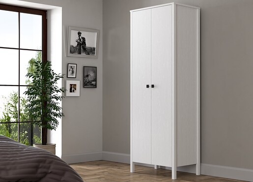 Ormar za odjeću CHARLES, drveno, bijela boja