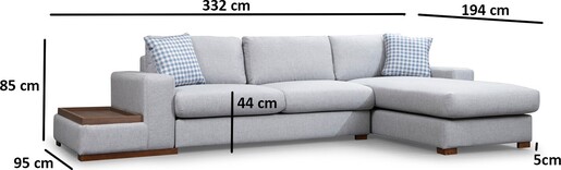 Kutna garnitura, LOOP 15, svjetlo siva, Loop 15