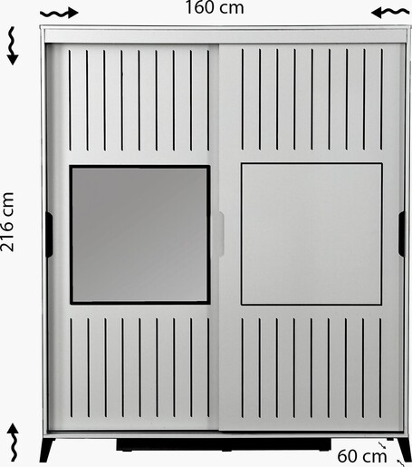 Garderoba, Pasific Home Fuga - 160 Parlak Beyaz Dolap