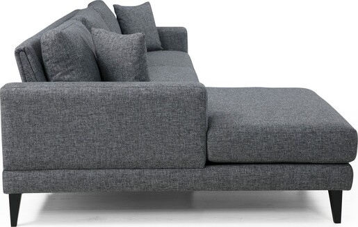 Kutna garnitura na razvlačenje, Tamno siva, Nordic Corner Left (Chl+3R)