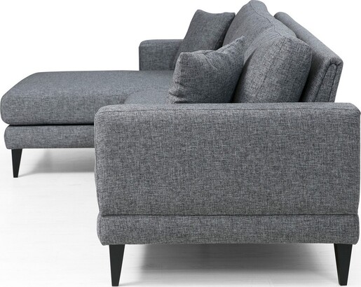 Kutna garnitura na razvlačenje, Tamno siva, Nordic Corner Left (Chl+3R)